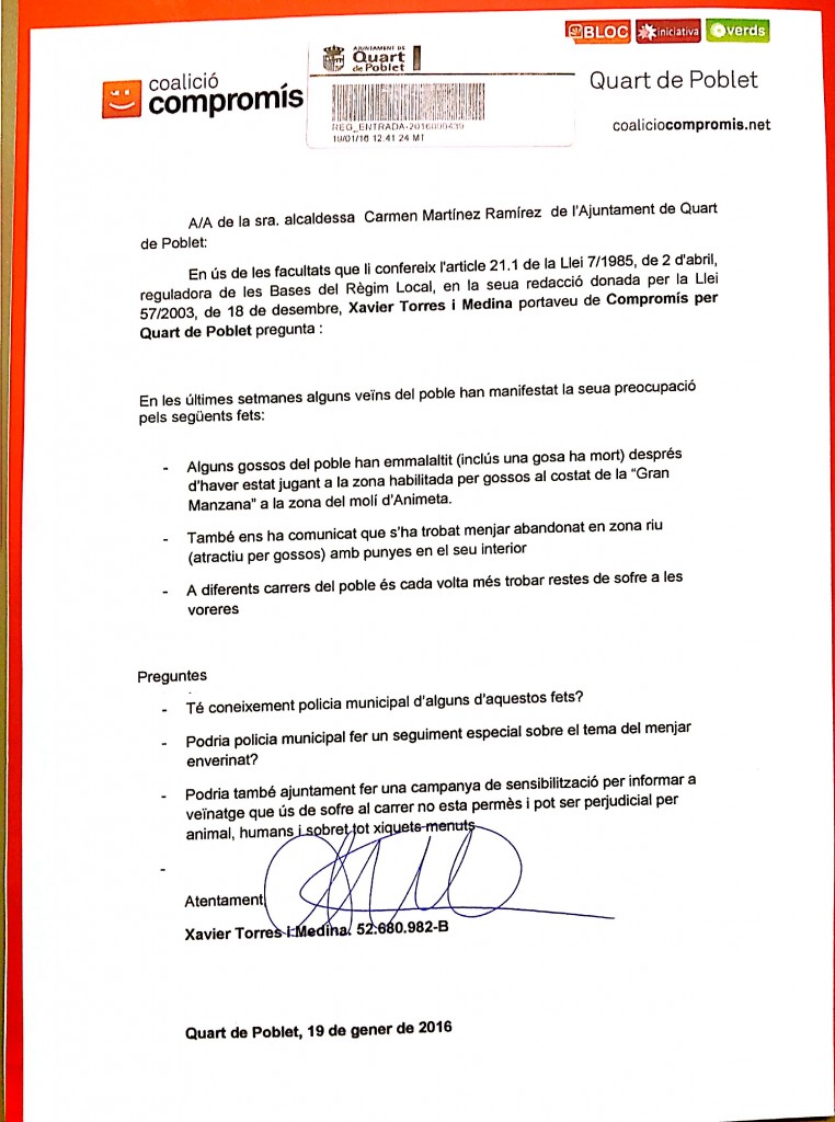 Preguntes  que hem presentat